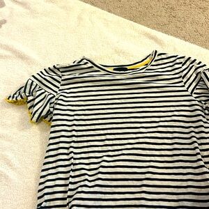 Striped blue yellow and white shirt